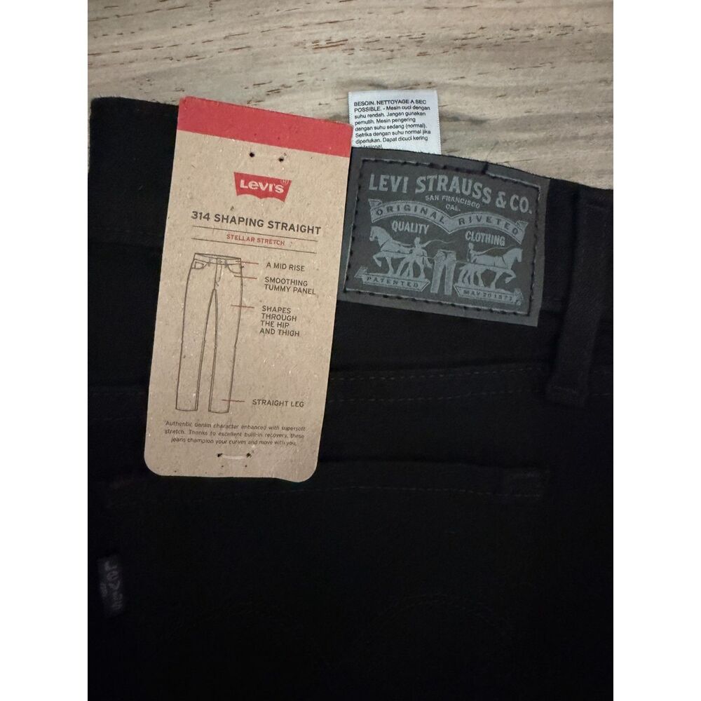 Levi's 314 Shaping Straight Black Jeans 28x32 - Picture 4 of 5